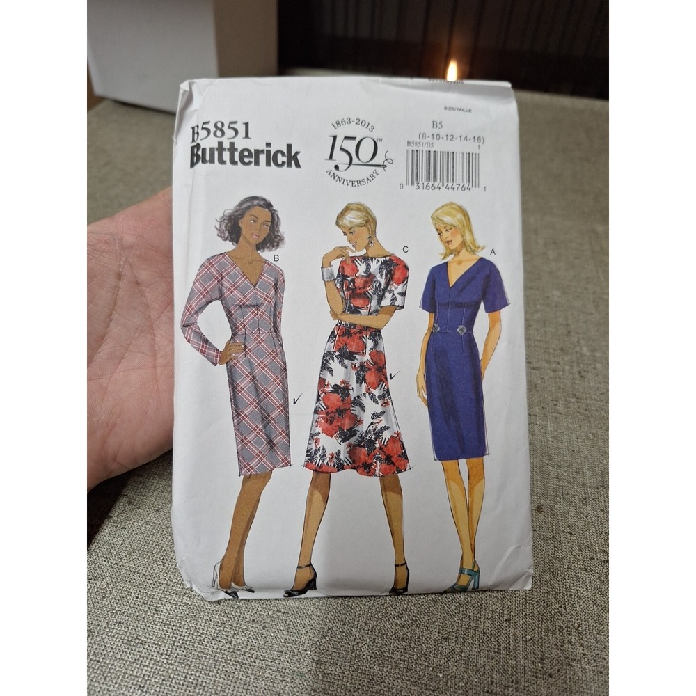 Womens Dress Sewing Pattern Butterick 5851 Uncut Size 8 -‎ 16